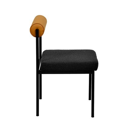 Балла темно-серый, сиденье ткань букле, спинка в форме валика экокожа