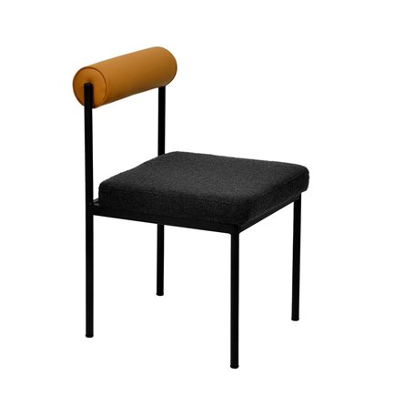 Балла темно-серый, сиденье ткань букле, спинка в форме валика экокожа