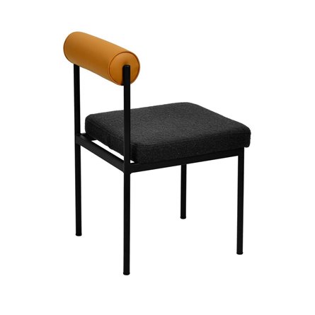 Балла темно-серый, сиденье ткань букле, спинка в форме валика экокожа