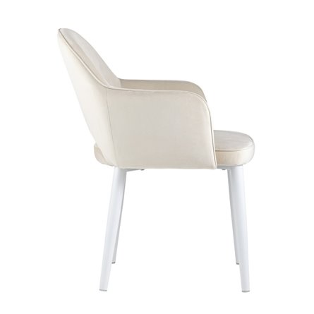 Венера велюр кремовый ножки белые 2 шт