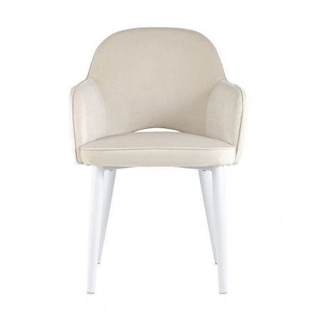 Венера велюр кремовый ножки белые 2 шт