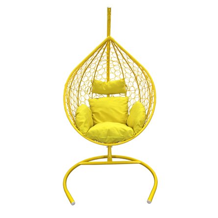Кресло подвесное Тропика арт.BG7891 (стойка+основание.желтое.,корзн.желт.,подуш.желт. 3уп. (Б))