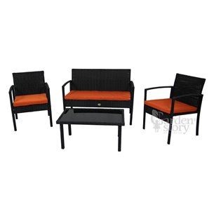 Набор мебели Бостон NEW арт.SFS002/2 черный, оранжевый "Garden story"