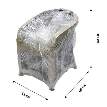 Кресло к набору Сакраменто арт.СА0025 (каркас черный, ротанг коричневый, estera-хамелеон) (В)