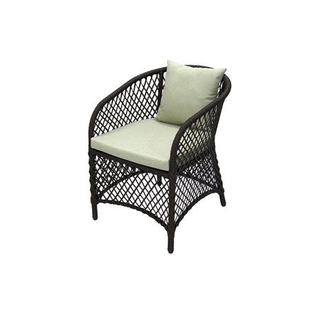 Кресло к набору Сакраменто арт.СА0025 (каркас черный, ротанг коричневый, estera-хамелеон) (В)