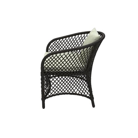 Кресло к набору Сакраменто арт.СА0025 (каркас черный, ротанг коричневый, estera-хамелеон) (В)