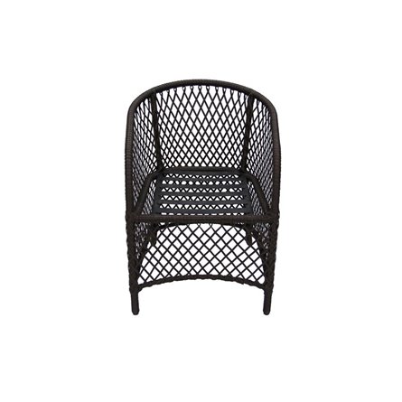 Кресло к набору Сакраменто арт.СА0025 (каркас черный, ротанг коричневый, estera-хамелеон) (В)