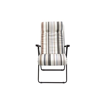 Кресло -шезлонг Леонардо арт.с446/82/1 1 шт. в уп. (каркас коричневый, ткань корич.-сер. полоска)