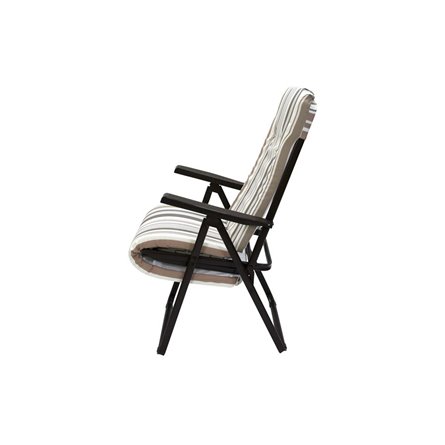 Кресло -шезлонг Леонардо арт.с446/82/1 1 шт. в уп. (каркас коричневый, ткань корич.-сер. полоска)