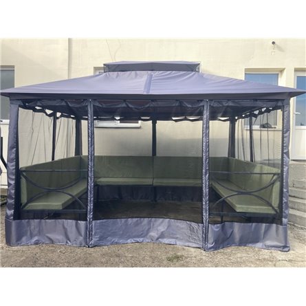 Шатер садовый Павильон арт.ПС1-2024 3 уп (каркас, тент графит, мэ зеленый)