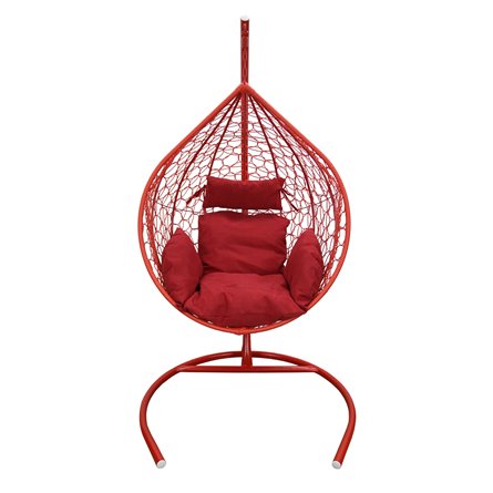 Кресло подвесное Тропика арт.BG7890 (стойка+основание.красное.,корзн.красн.,подуш.красн. 3уп. (Б))