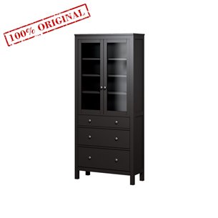 Шкаф-витрина 3 ящика ХЕМНЭС (Россия) черный (2уп.)