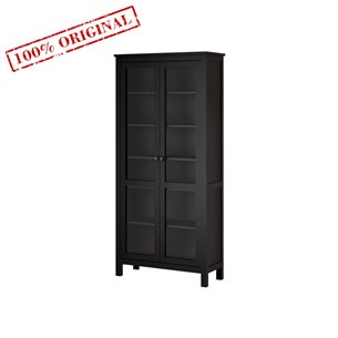 Шкаф-витрина ХЕМНЭС (Россия) с дверями ст/ст 90*198*37 черный (2уп.)