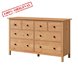 Комод 8 ящиков ХЕМНЭС (Россия) светло-коричневый (3уп.)