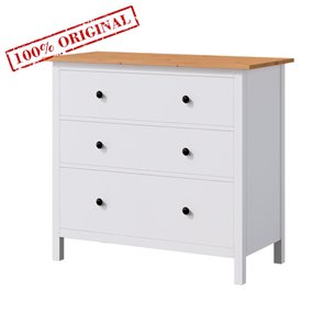 Комод 3 ящика ХЕМНЭС (Россия) белый/светло-коричневый (2уп.)