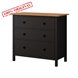 Комод 3 ящика ХЕМНЭС (Россия) черный/светло-коричневый (2уп.)