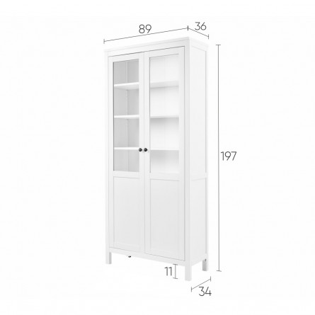 Шкаф-витрина ХЕМНЭС (Россия) с дверями пн/ст...