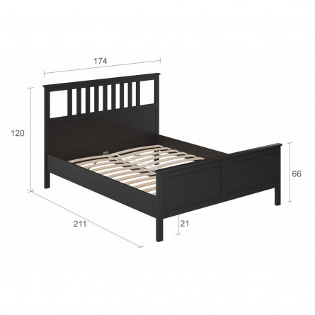 Кровать 1600х2000 ХЕМНЭС (Россия) черный (4уп.)