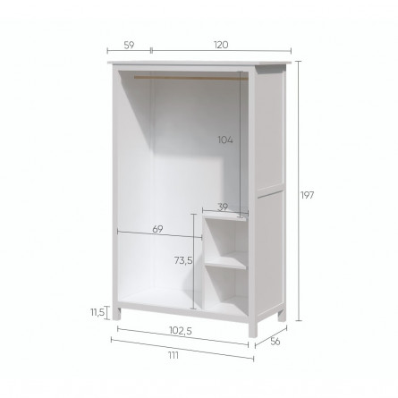 Платяной шкаф ХЕМНЭС белый