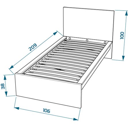 S01033 Варма Сэнг 90 кровать, 106х208х100/38, белый