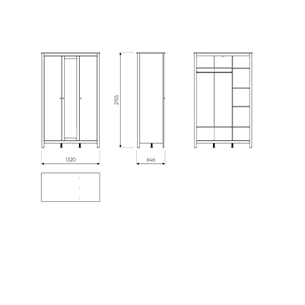 2.08.01.040.1 САГА шкаф 3 двери с зеркалом белый