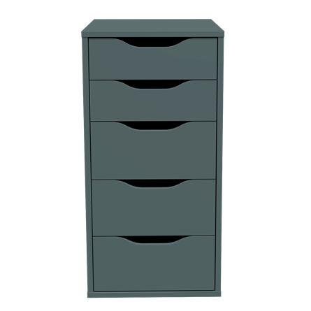 S01026 Ингар 5 комод 36x71x53, серо-бирюзовый