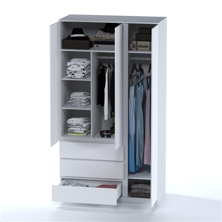 S01200 Варма Стор 123 шкаф распашной 222х123х57, белый