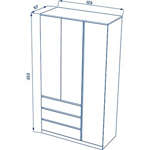 S01200 Варма Стор 123 шкаф распашной 222х123х57, белый