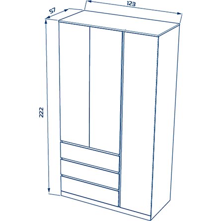 S01200 Варма Стор 123 шкаф распашной 222х123х57, белый