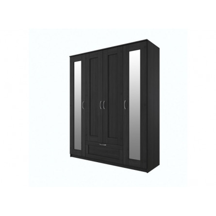 BRIMNES/СИРИУС шкаф распашной с выдвижным ящиком и двумя зеркалами, цвет Дуб Венге