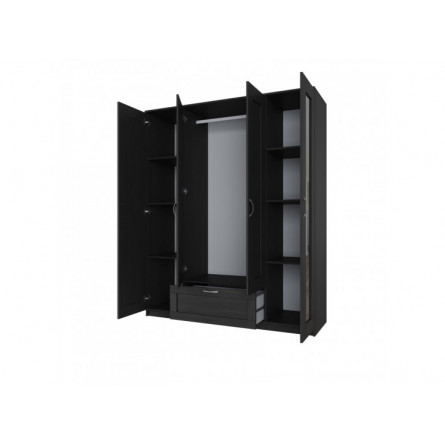 BRIMNES/СИРИУС шкаф распашной с выдвижным ящиком и двумя зеркалами, цвет Дуб Венге