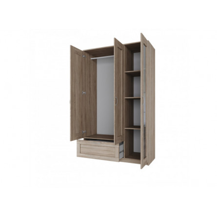 BRIMNES / СИРИУС шкаф трехдверный с выдвижным ящиком, цвет Дуб Сонома