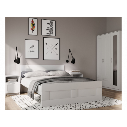 BRIMNES / СИРИУС шкаф трехдверный с выдвижным ящиком, цвет белый