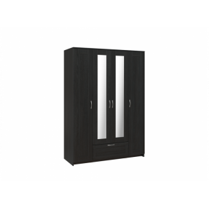 BRIMNES / СИРИУС шкаф четырёхдверный с одним выдвижным ящиком и двумя зеркалами, цвет Дуб Венге