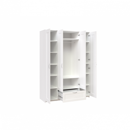 BRIMNES / СИРИУС шкаф четырехдверный с одним выдвижным ящиком, цвет Белый