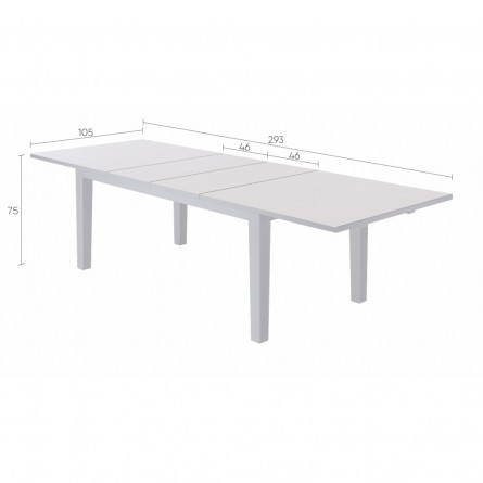 СТУРНЭС Раздвижной стол, белый, 201/247/293x105 см