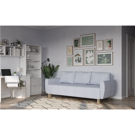 Диван-кровать Тулисия пастельно-голубой, ткань рогожка