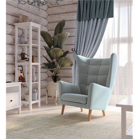 Кресло для отдыха Саари мятно-серое, ткань рогожка