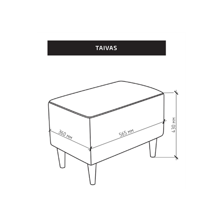 Пуф Киркас светло-серый, ткань рогожка