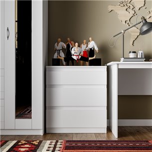 Комод КАСТОР с тремя ящиками, цвет белый