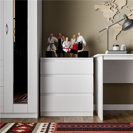 Комод КАСТОР с тремя ящиками, цвет белый