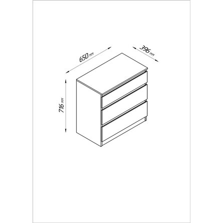 Комод КАСТОР с тремя ящиками, цвет Дуб Венге