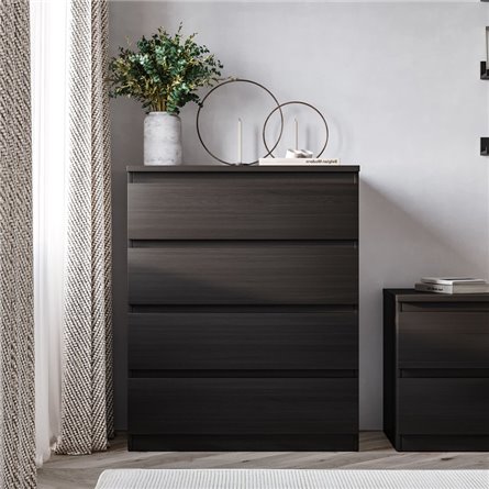 Комод МАЛЬТА высокий с четырьмя выдвижными ящиками, цвет Дуб Венге