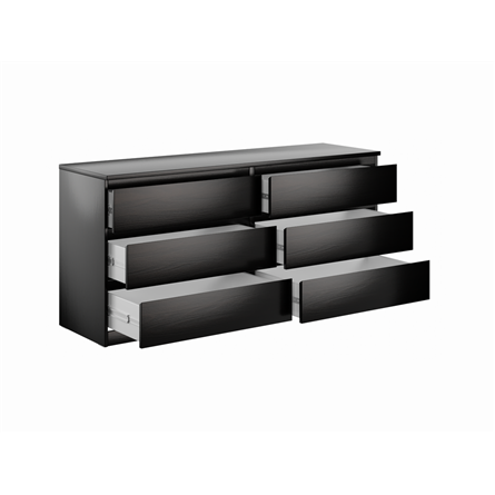 Комод МАЛЬТА длинный с шестью выдвижными ящиками, цвет Дуб Венге