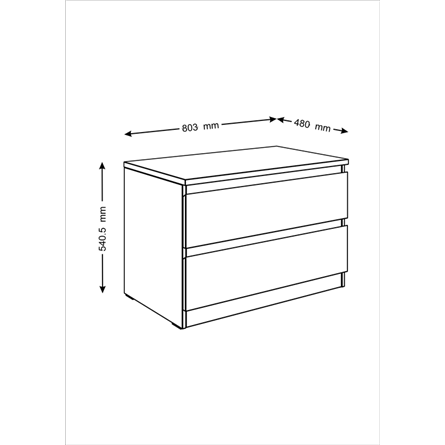Комод МАЛЬТА низкий с двумя выдвижными ящиками, цвет Дуб Венге