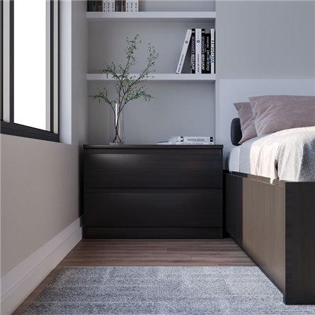 Комод МАЛЬТА низкий с двумя выдвижными ящиками, цвет Дуб Венге