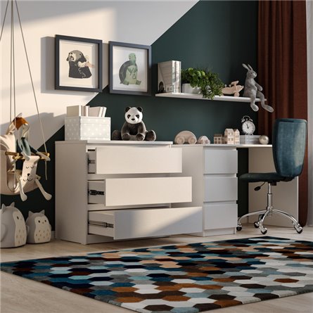 Комод МАЛЬТА с тремя выдвижными ящиками, цвет белый