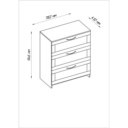 Комод СИРИУС с тремя ящиками, цвет Дуб Венге