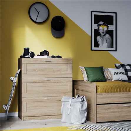 Комод СИРИУС с тремя ящиками, цвет Дуб Сонома