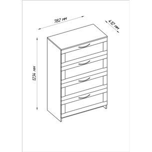 Комод СИРИУС с четырьмя ящиками, цвет белый